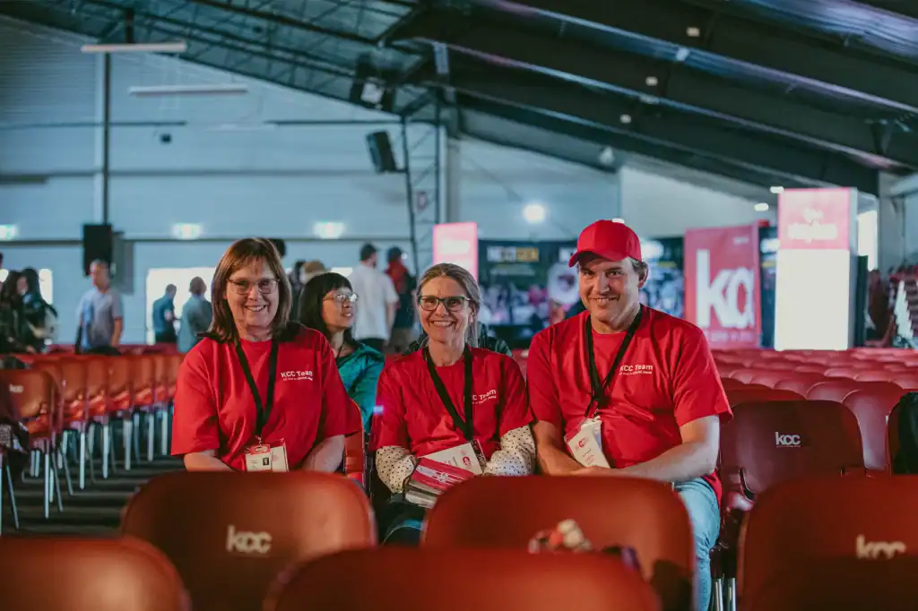 Easter Convention attendees at Katoomba, enjoying a vibrant event with smiles and community spirit.